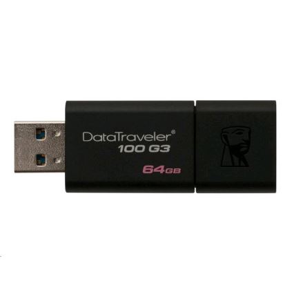 Kingston - Mälupulk DATATRAVELER 100 G3 USB 3.0 64GB must