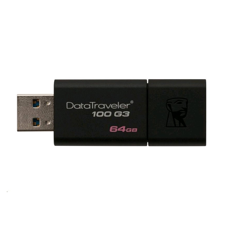 Kingston - Mälupulk DATATRAVELER 100 G3 USB 3.0 64GB must