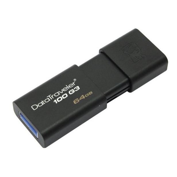 Kingston - Mälupulk DATATRAVELER 100 G3 USB 3.0 64GB must