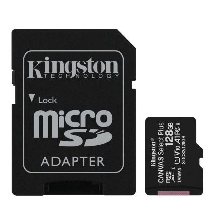 Kingston - MicroSDXC 128GB Canvas Select Plus U1 100MB/s + SD adapter