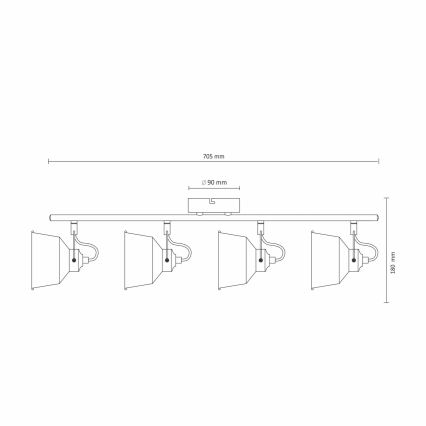 kinnitatav LED laevalgusti 4xE14/8W/230V