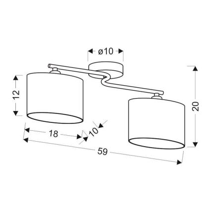 Kinnitatav lühter BAN 2xE14/40W/230V