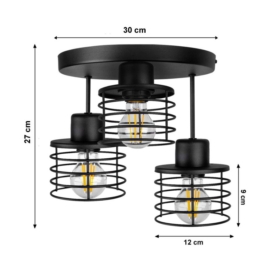Kinnitatav lühter BONOX 3xE27/60W/230V