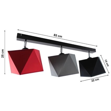 Kinnitatav lühter DIAMENT 3xE27/60W/230V