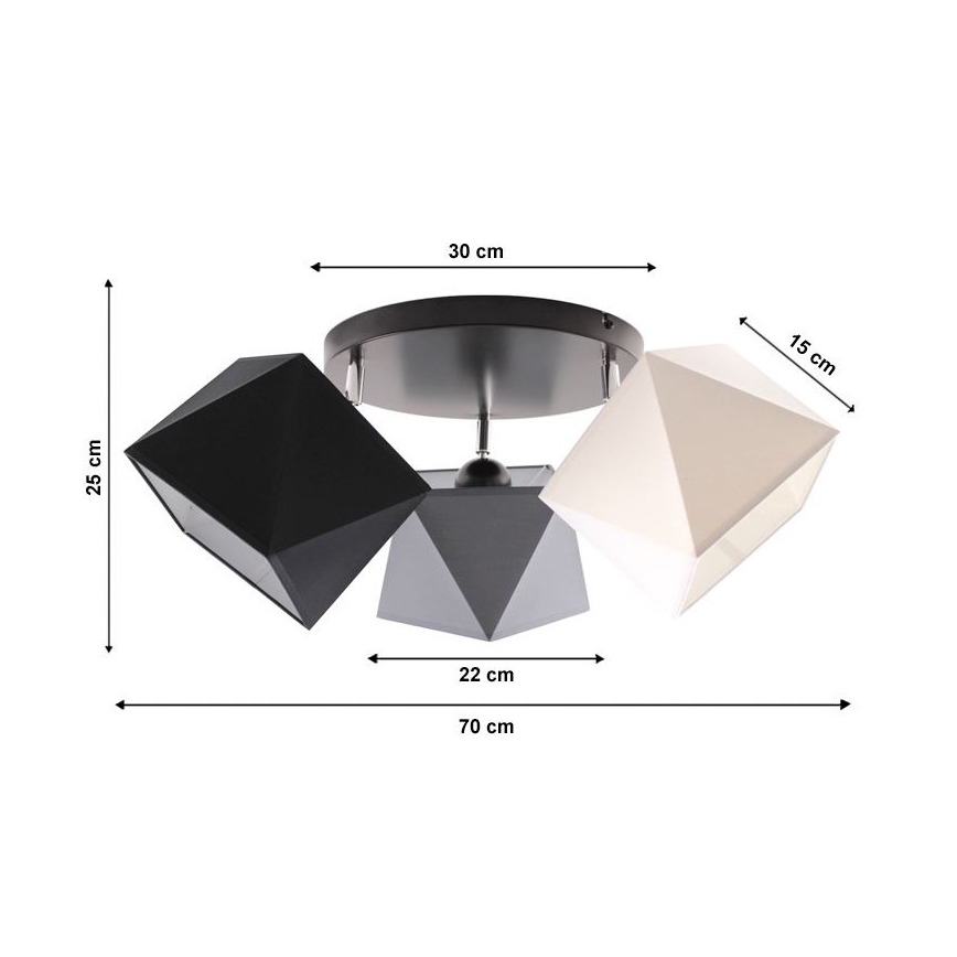 Kinnitatav lühter DIAMENT 3xE27/60W/230V