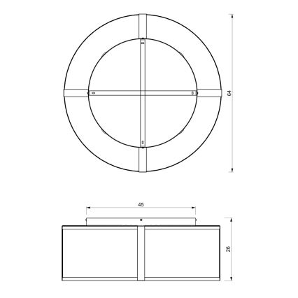 Kinnitatav lühter KAGA 5xE27/60W/230V must/kuldne