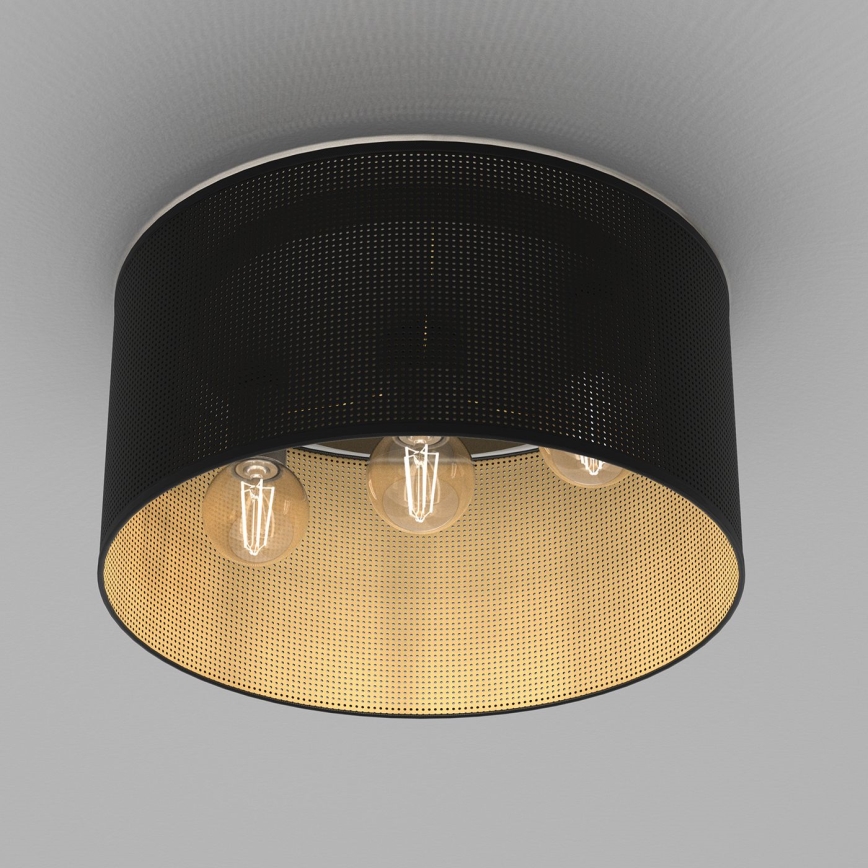 Kinnitatav lühter LOFT SHADE 3xE27/60W/230V must/kuldne