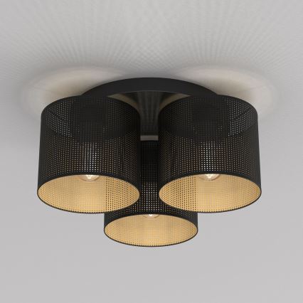 Kinnitatav lühter LOFT SHADE 3xE27/60W/230V must/kuldne