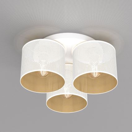 Kinnitatav lühter LOFT SHADE 3xE27/60W/230V valge/kuldne