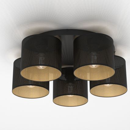 Kinnitatav lühter LOFT SHADE 5xE27/60W/230V must/kuldne