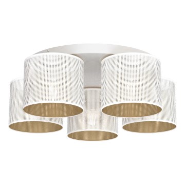 Kinnitatav lühter LOFT SHADE 5xE27/60W/230V valge/kuldne