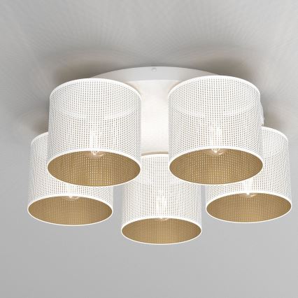 Kinnitatav lühter LOFT SHADE 5xE27/60W/230V valge/kuldne