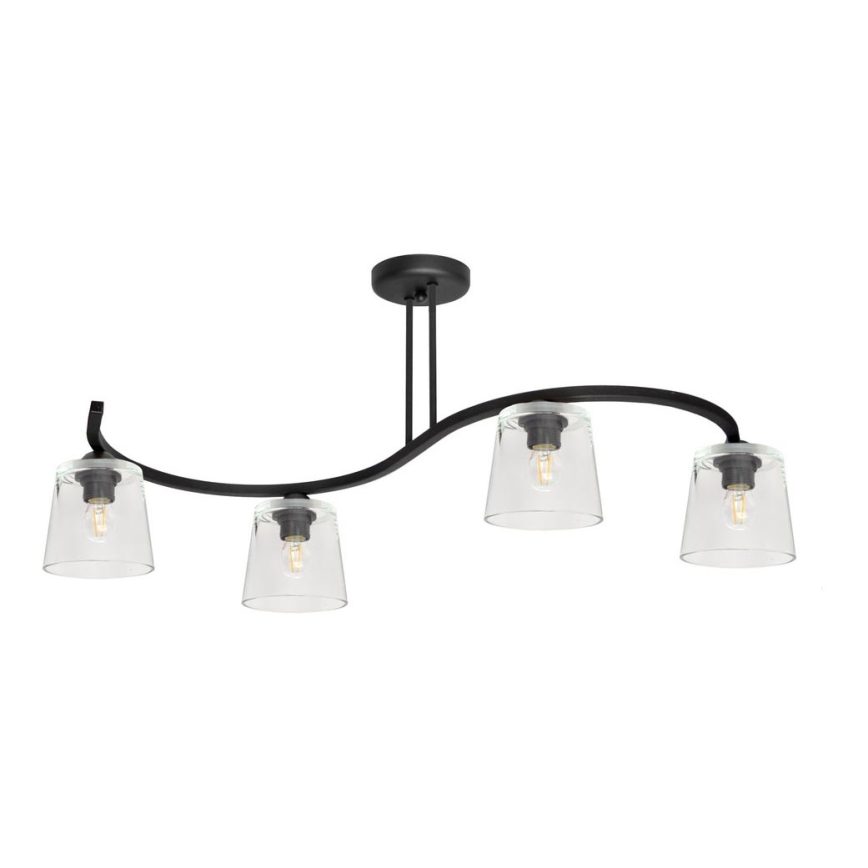 Kinnitatav lühter LUCEA 4xE27/15W/230V must/läbinähtav