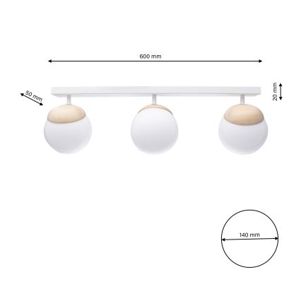 Kinnitatav lühter SFERA WOOD 3xE14/40W/230V