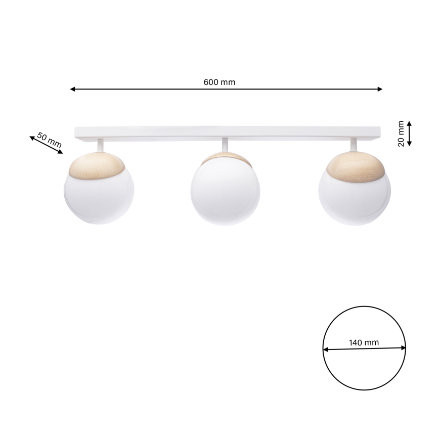 Kinnitatav lühter SFERA WOOD 3xE14/40W/230V