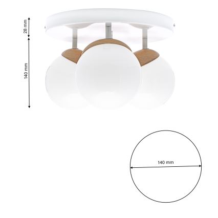 Kinnitatav lühter SFERA WOOD 3xE14/40W/230V
