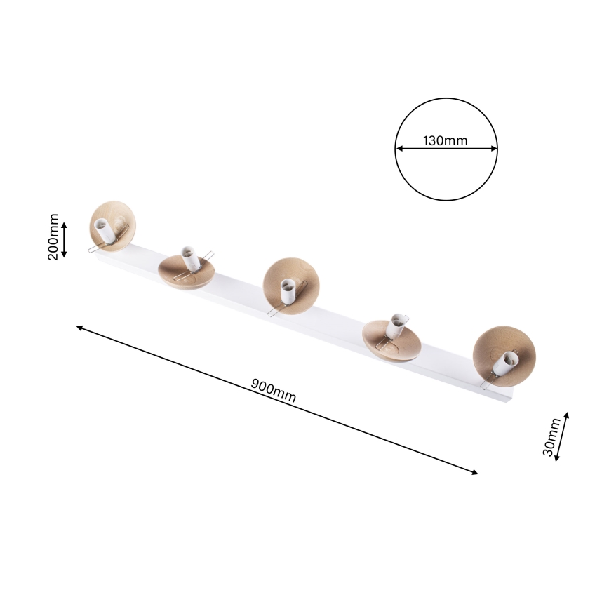 Kinnitatav lühter SFERA WOOD 5xE14/40W/230V