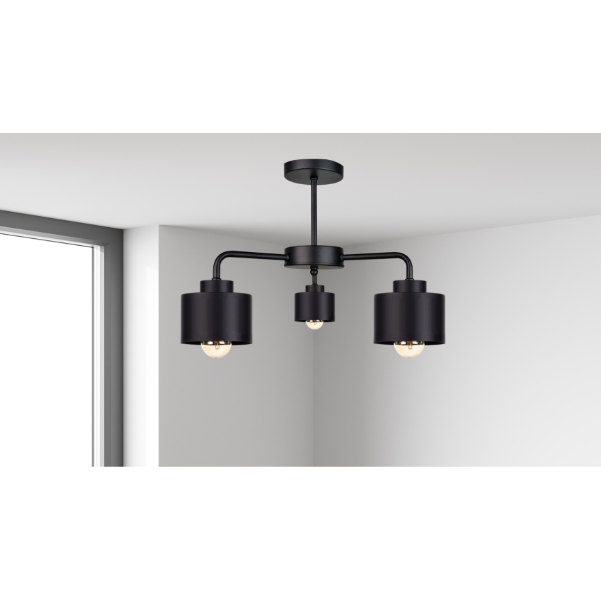 Kinnitatav lühter SIMPLY BLACK 3xE27/60W/230V