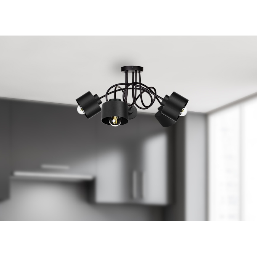 Kinnitatav lühter SIMPLY BLACK 5xE27/60W/230V
