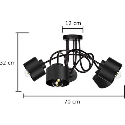 Kinnitatav lühter SIMPLY BLACK 5xE27/60W/230V
