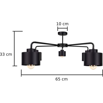 Kinnitatav lühter SIMPLY BLACK 5xE27/60W/230V