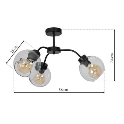 Kinnitatav lühter SOFIA 3xE27/60W/230V läbipaistev