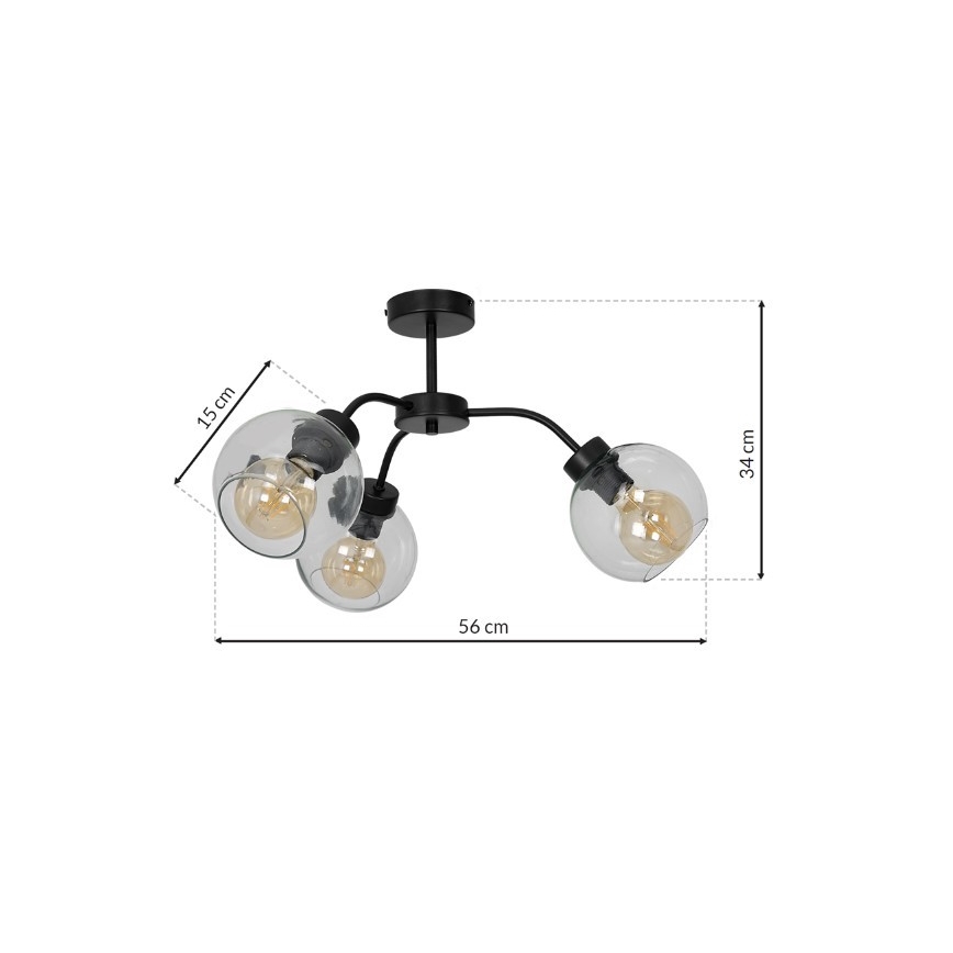 Kinnitatav lühter SOFIA 3xE27/60W/230V läbipaistev