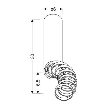 Kinnitatav lühter TUBA 1xGU10/50W/230V must