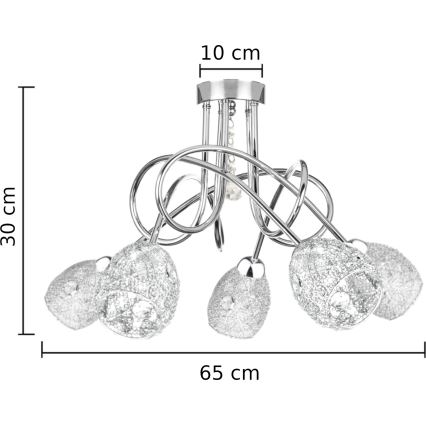 Kinnitatav lühter TWIST CRYSTAL 5xE14/40W/230V