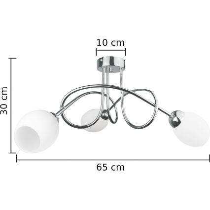 Kinnitatav lühter TWIST WHITE 3xE14/40W/230V