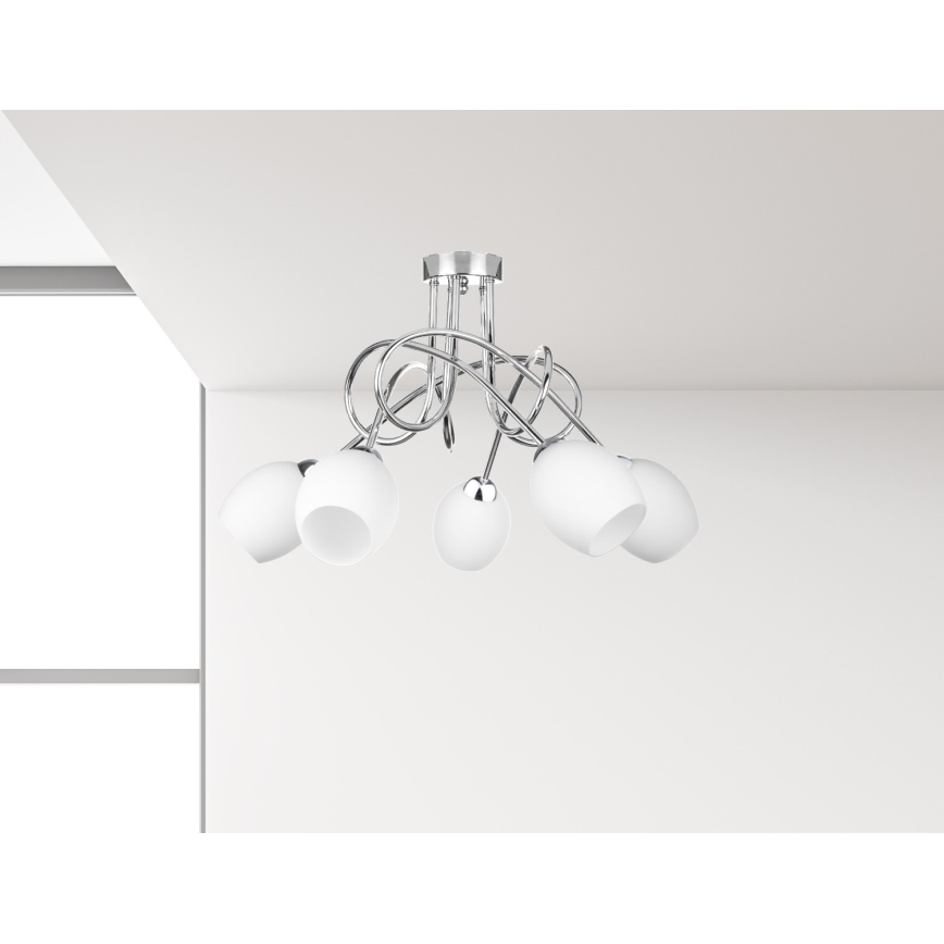 Kinnitatav lühter TWIST WHITE 5xE14/40W/230V