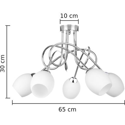 Kinnitatav lühter TWIST WHITE 5xE14/40W/230V