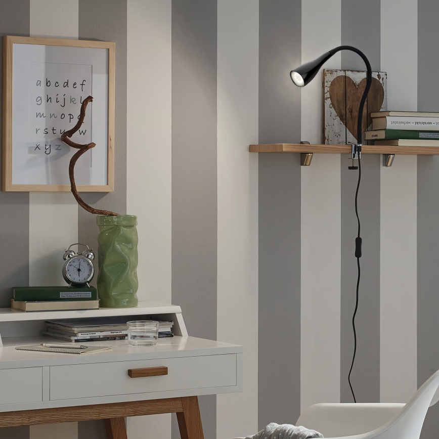 Kinnitusklambriga valgusti 1xGU10/3W/230V must