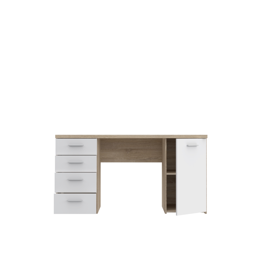 Kirjutuslaud ARENO, valge/sonoma tamm