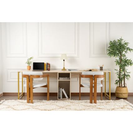 Kirjutuslaud CLARO 240x60 cm travertiin/kuldne