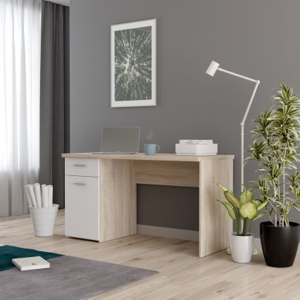 Kirjutuslaud GINO valge/sonoma tamm