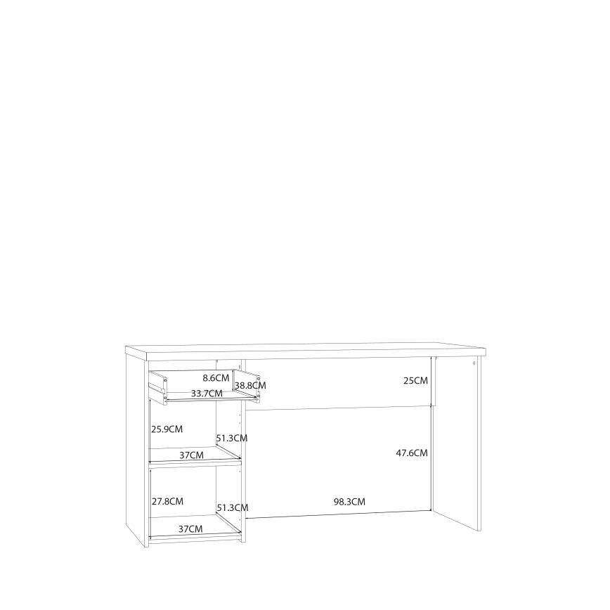 Kirjutuslaud GINO valge/sonoma tamm