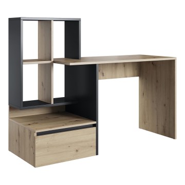 Kirjutuslaud riiuliga MARLO artisan-tamm/antratsiit