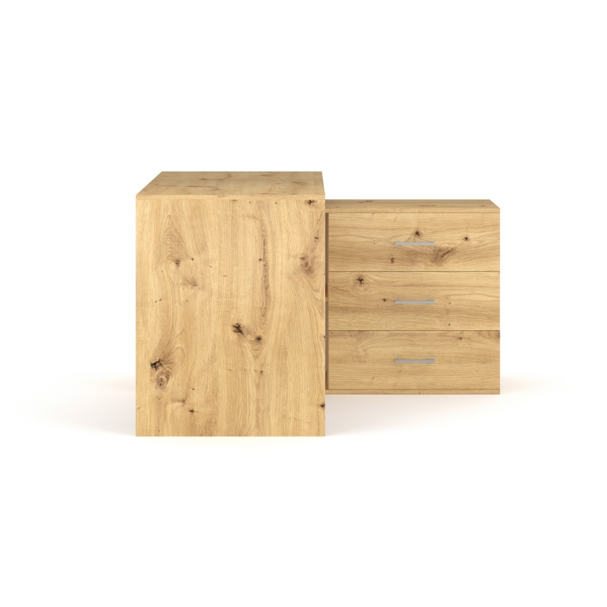 Kirjutuslaud sahtlitega ja universaalse nurga valikuga (P/L) JULES, artisan-tamm