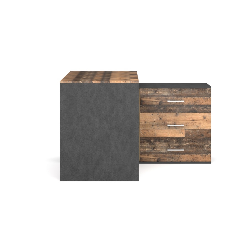 Kirjutuslaud sahtlitega ja universaalse nurgalahendusega P/L JULES, pruun/must