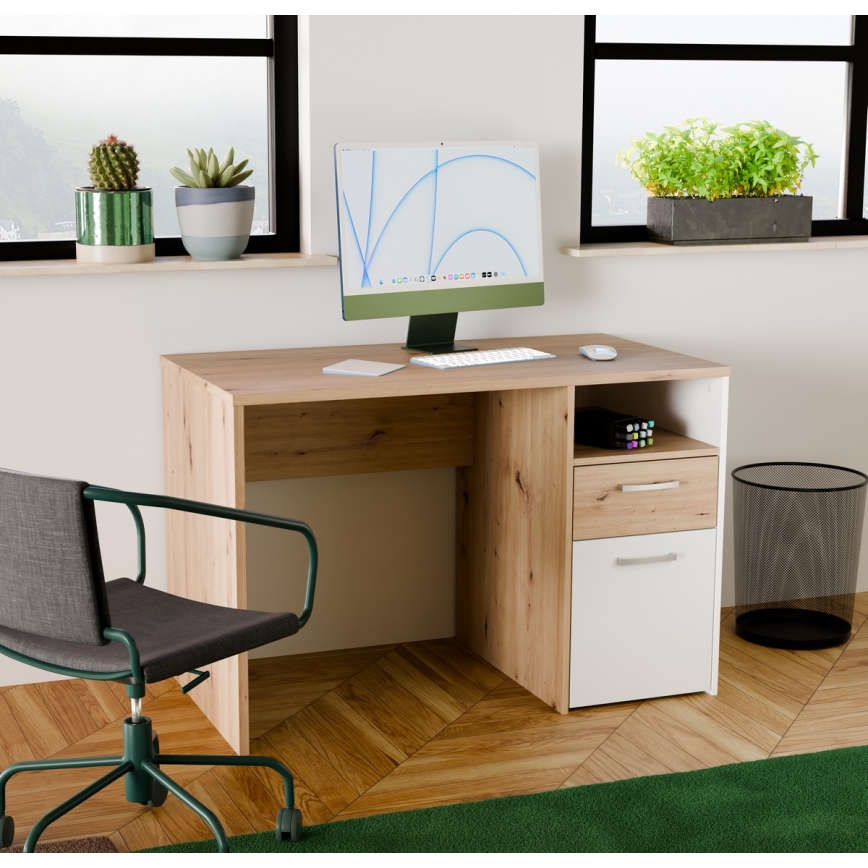 Kirjutuslaud URO artisan-tamm/valge