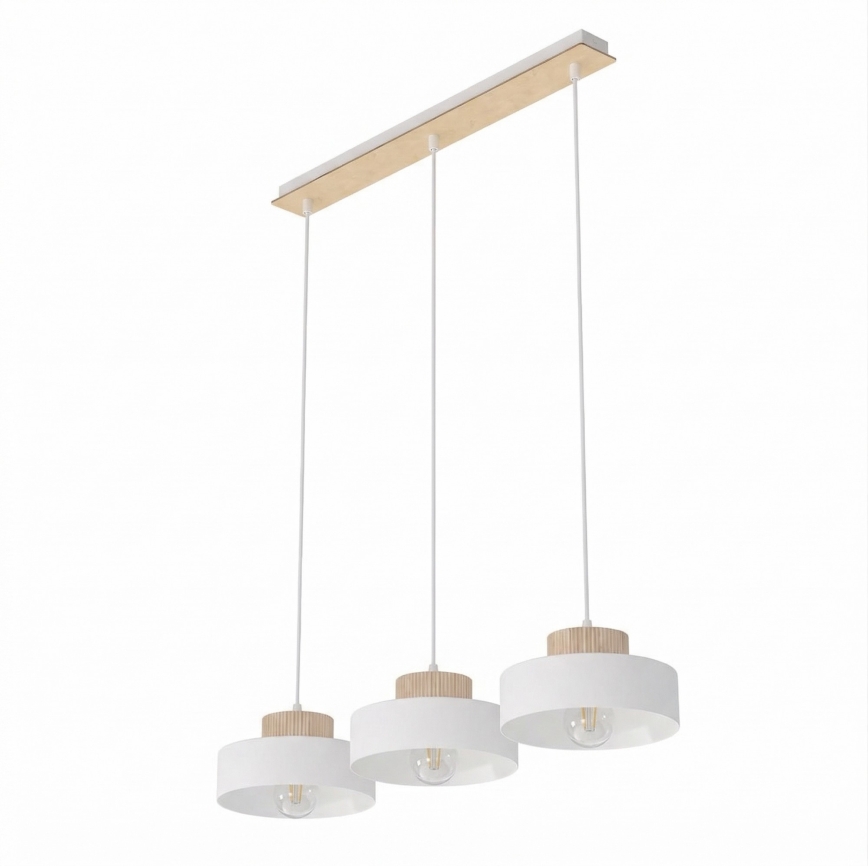 KIVI kaabliga rippvalgusti 3xE27/15W/230V, valge