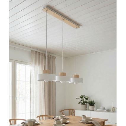 KIVI kaabliga rippvalgusti 3xE27/15W/230V, valge