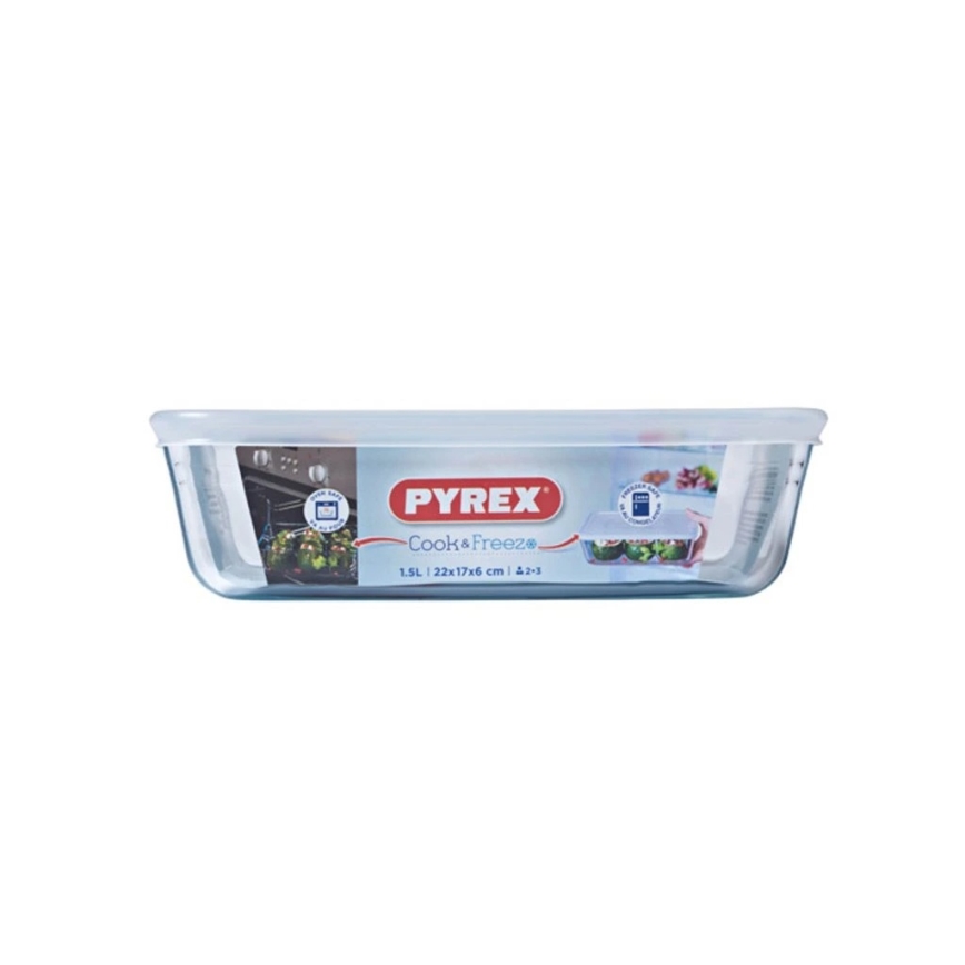 Klaasist toidukonteiner PYREX 1,5 l