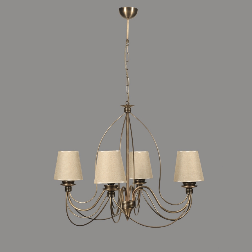 Klassikaline ripplamp 4xE14/40W/230V pronks/beez