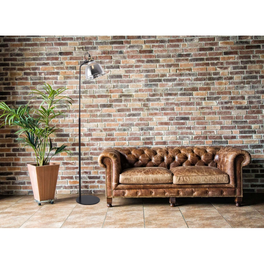 Põrandalamp ASGARD 1xE27/11W/230V hall/must/kuldne