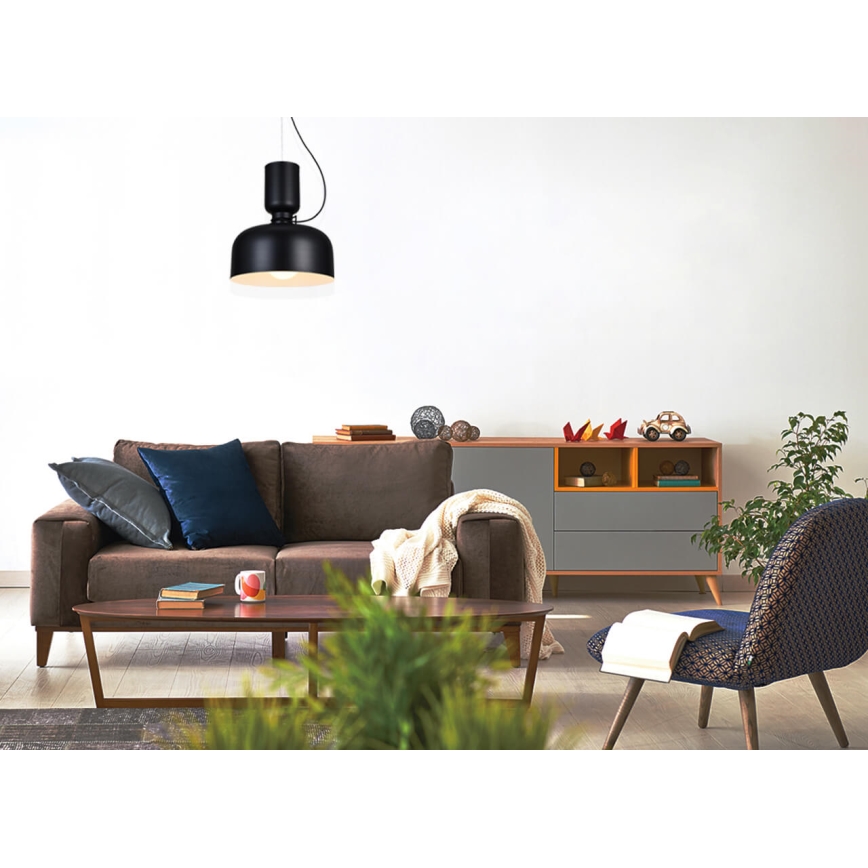Lühter ABEL 2xE27/11W/230V diameeter 28 cm must