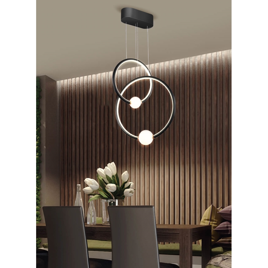 LED Hämardatav lühter LIV LED/50W/230V must + kaugjuhtimispult
