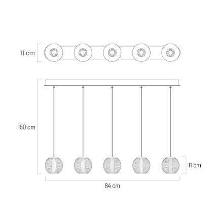 LED Lühter ESMOND 5xLED/4,8W/230V läikiv kroom