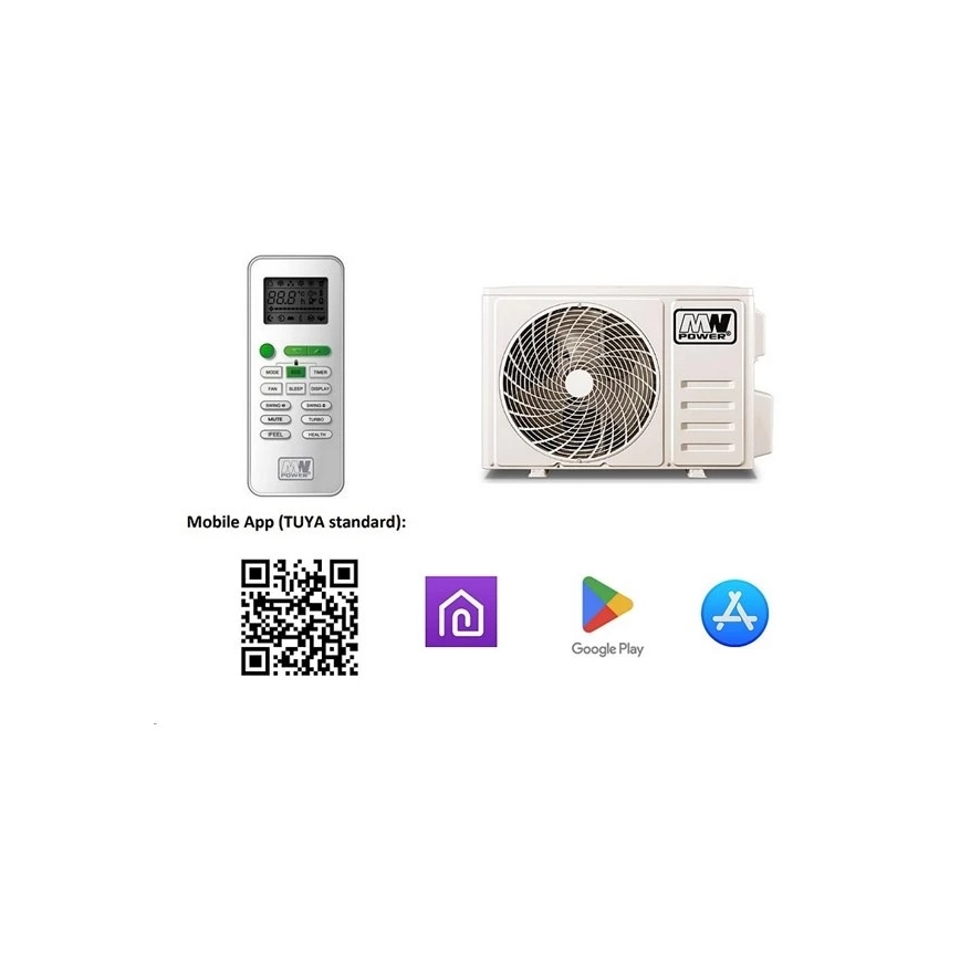 Kliimaseade 09K V1 2,6 kW Wi-Fi Tuya valge + kaugjuhtimispult